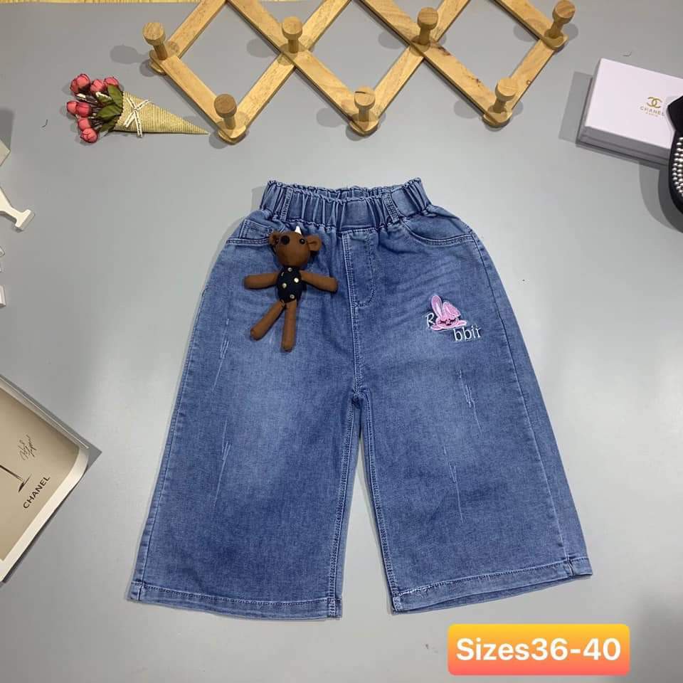 Quần jeans dài ống xuông sang chảnh cho bé gái 20-40kg