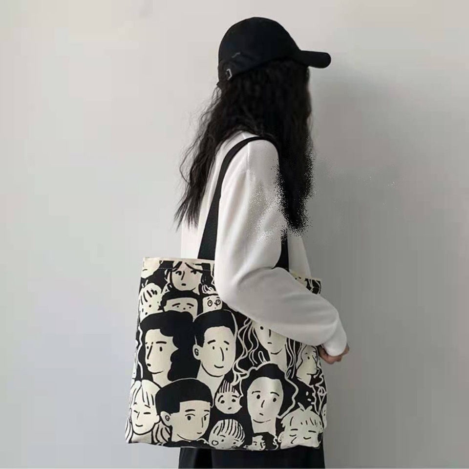 Túi Xách Đeo Vai Bằng Vải Bạt Sức Chứa Lớn Phong Cách Hàn Quốc Thời Trang Mùa Hè Hàng Mới 2021 Dành Cho Bạn Nữ