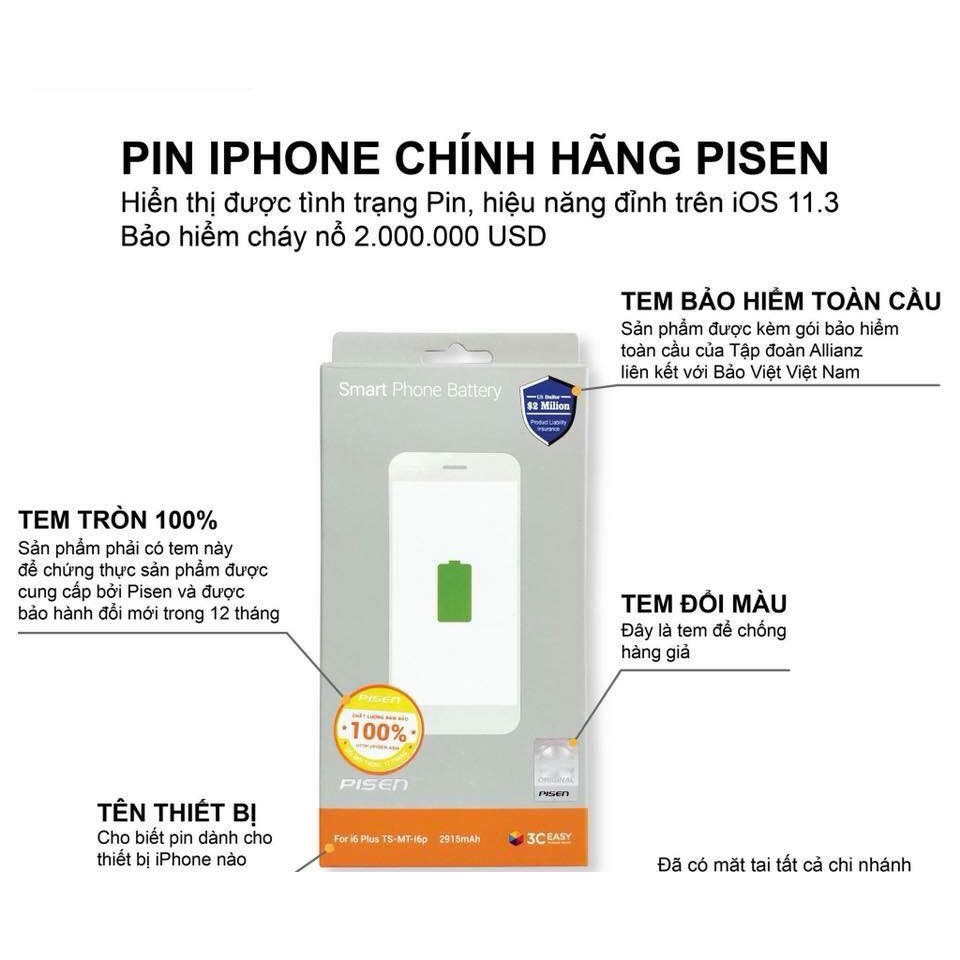 Pin pisen iphone 5 .5s .6 .6s.6plus..6splus
