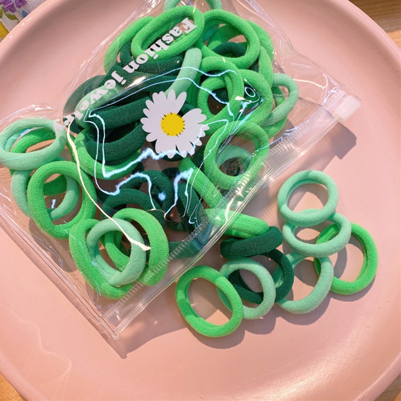 Dây buộc tóc trang trí màu macaron đáng yêu cho bé gái