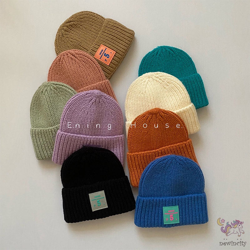Mũ dệt kim co giãn giữ ấm mùa đông thời trang Hàn Quốc cho trẻ em