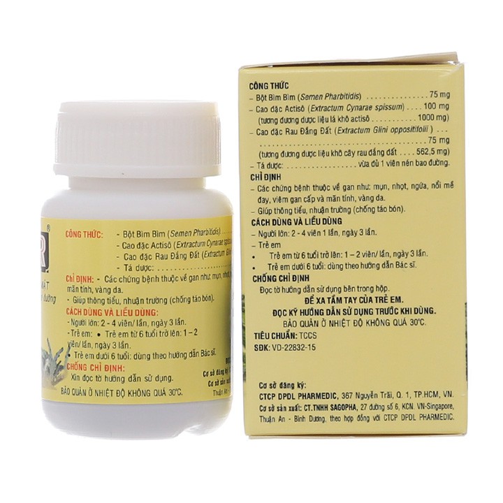 BAR Actiso Hộp 60 Viên - Viên uống mát gan lợi mật - B.A.R - Coastlinecare Pharmacy