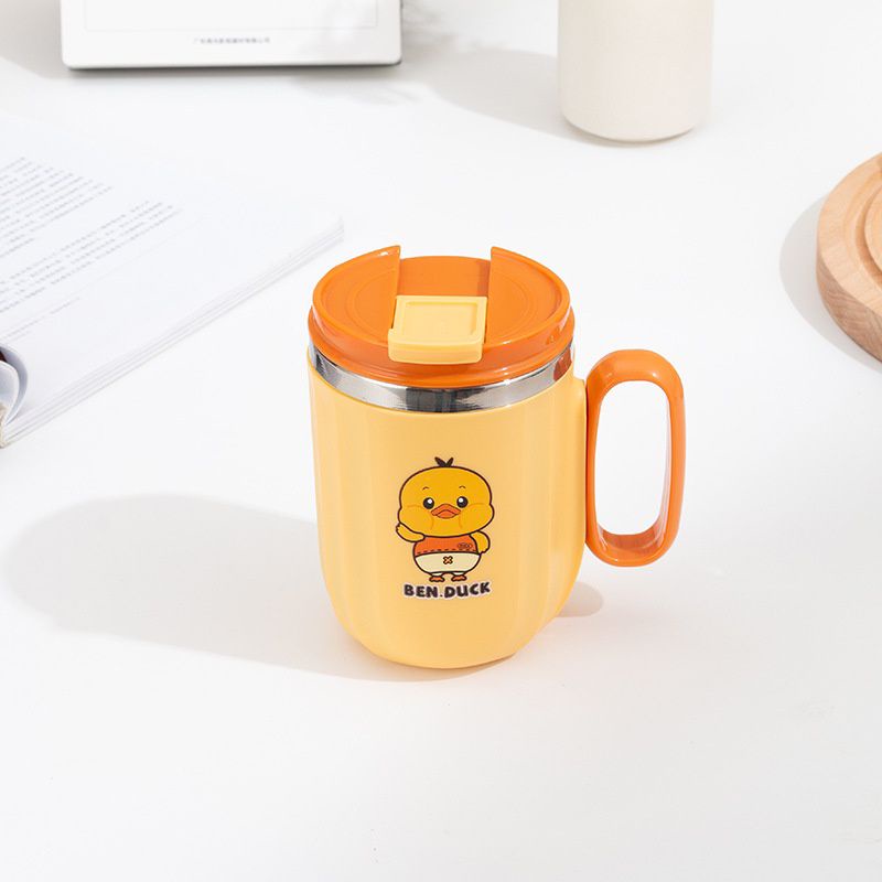 CỐC GIỮ NHIỆT B.DUCK vịt vàng 2 lớp lõi inox kèm nắp tiện lợi-DN