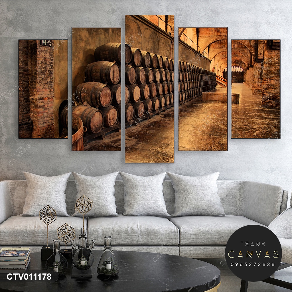 Tranh Canvas Bộ 5 tấm - Treo Phòng Khách