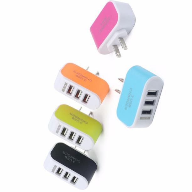 Cốc sạc điện thoại đa năng 3 cổng USB + Tặng 1 con quay 3 cánh màu sắc ngẫu nhiên.