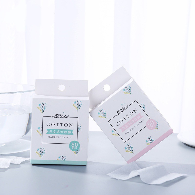 [Hộp 50 miếng] Bông tẩy trang mini cao cấp Lameila siêu mỏng - 100% Cotton an toàn cho mọi loại da Duashop