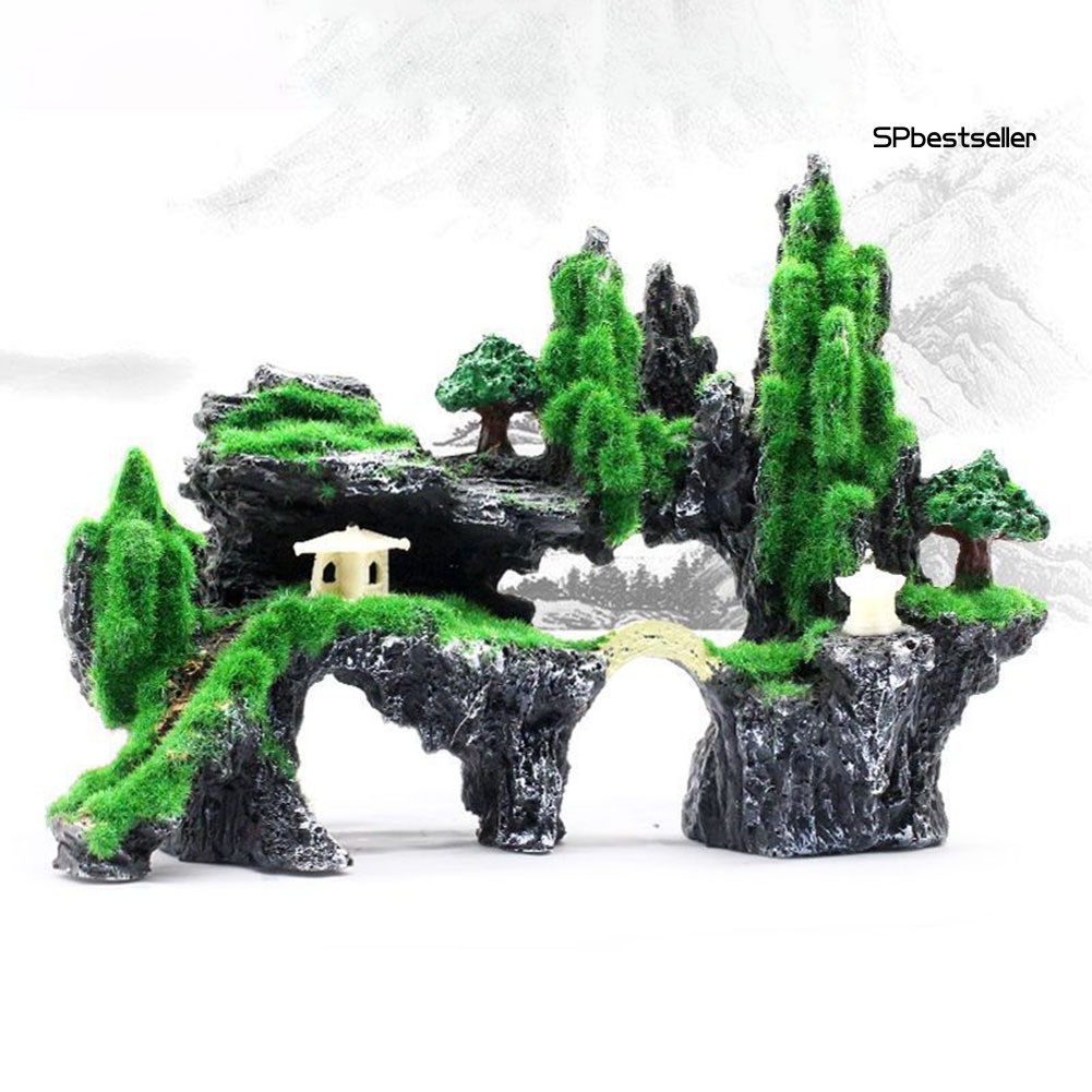 Mô Hình Hòn Non Bộ Bằng Nhựa Resin Trang Trí Bể Cá Cảnh