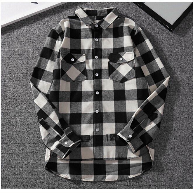 Áo Khoác Sơ Mi FLANNEL CARO WHITE CAO CẤP TRẺ TRUNG CÁ TÍNH