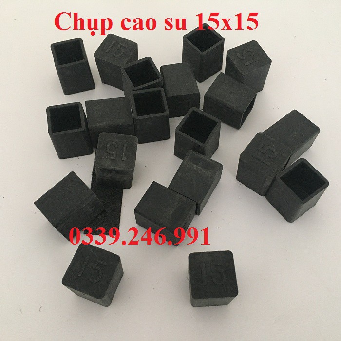 20 chiếc chụp KT:15x15 bao ngoài chân đế, chụp, núm, nút cao su bịt chân bàn ghế, hộp vuông