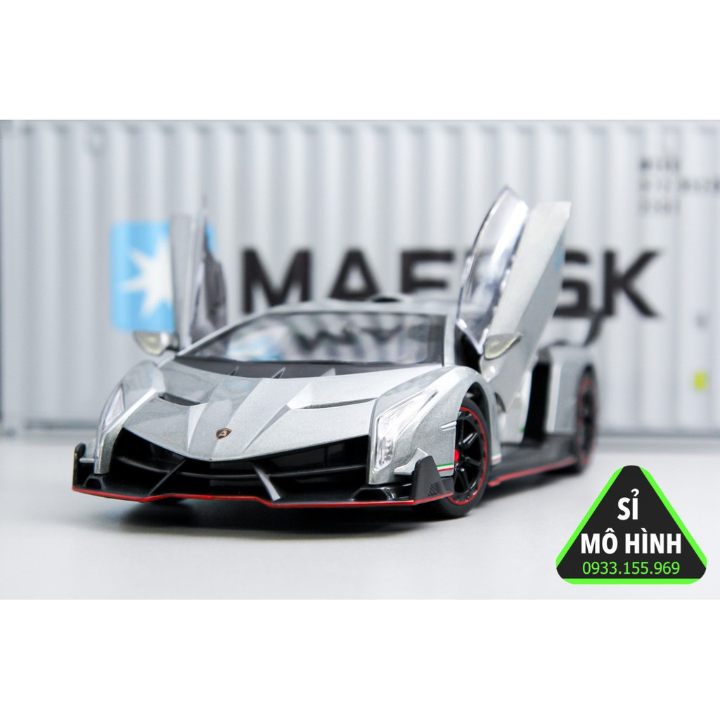 Mô hình xe Lamborghini Veneno 1:24 Xám