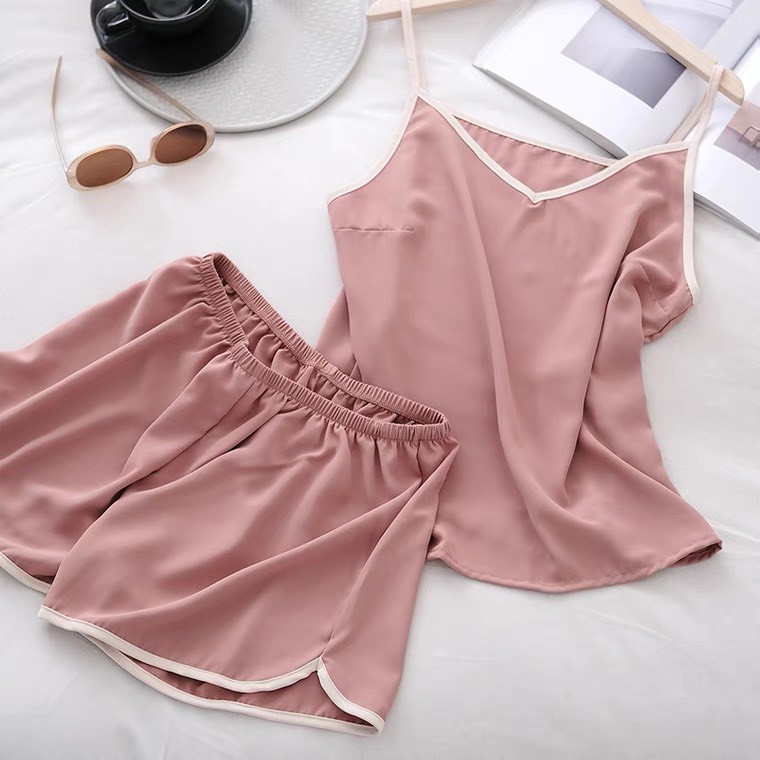 Bộ ngủ lụa hai dây 🎀Bộ đồ Pijama nữ cao cấp  Tằm Thái💃 | BigBuy360 - bigbuy360.vn