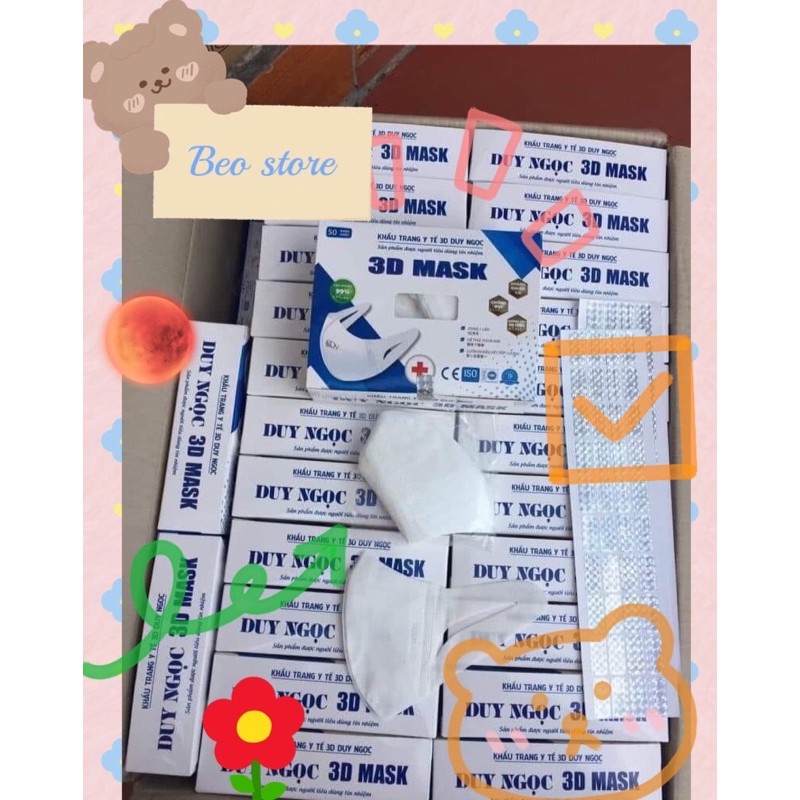 (Chính Hãng) Khẩu Trang 3D Mask Công Nghệ - Hộp 50 Chiếc thương hiệu Duy Khánh màu HỌA TIẾT | BigBuy360 - bigbuy360.vn
