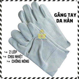 Găng tay hàn chịu nhiệt, găng tay da thợ hàn, bao tay thợ hàn 2 lớp chống nóng chống tia lửa