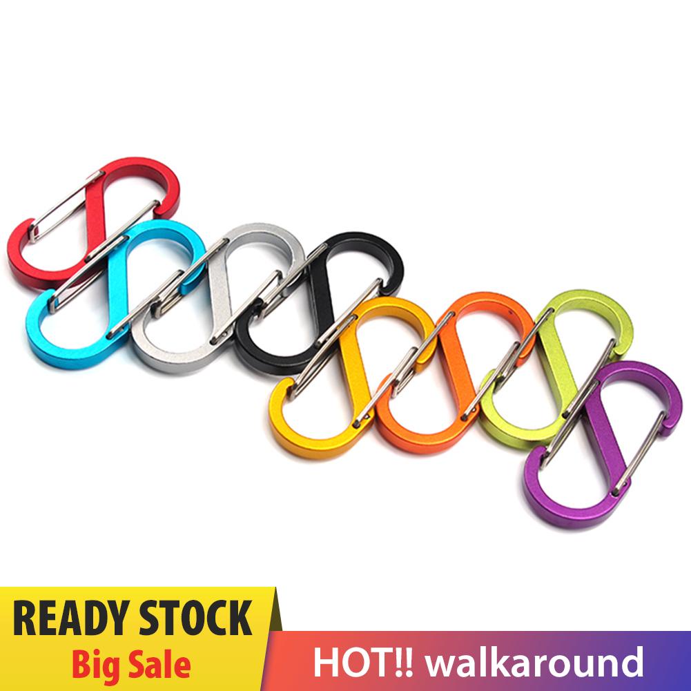 Móc Khóa Carabiner Nhỏ Hình Chữ S 8 Loại Bằng Hợp Kim Nhôm