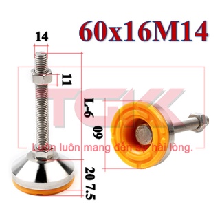Chân đế chịu lực inox 304 60x16M14