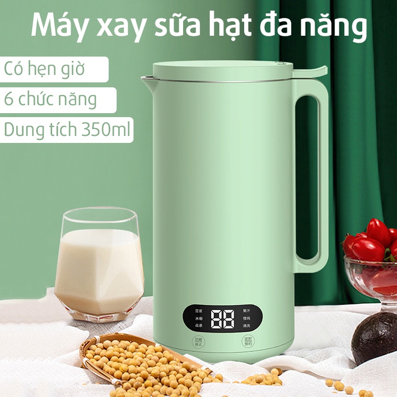 Máy Nấu Sữa Hạt Đa Năng Máy Xay Sữa Hạt Làm Sữa Đậu Lành Dung tích 350ml Xay Nhuyễn Kết Hợp Nấu