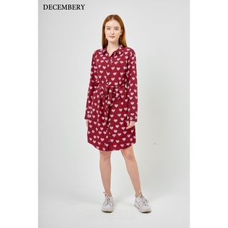 Đầm decembery dáng sơ mi cổ đức