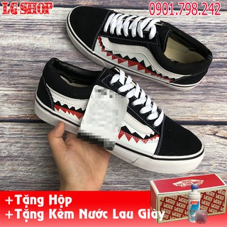 [Freeship] Giày Thể Thao Cá Mập (Răng Cưa) Đen Trắng [Ảnh Thật]