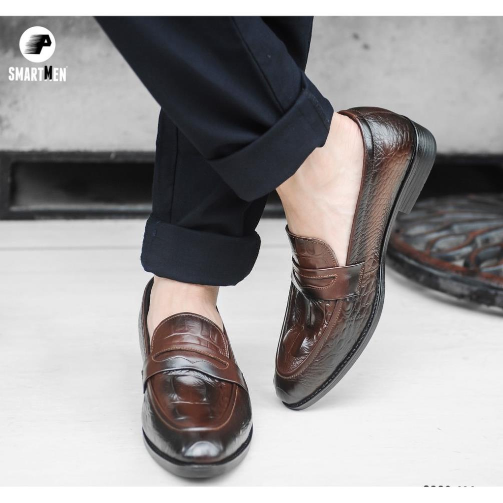 Giày da công sở tăng chiều cao SmartMen GS04 (Nâu) "