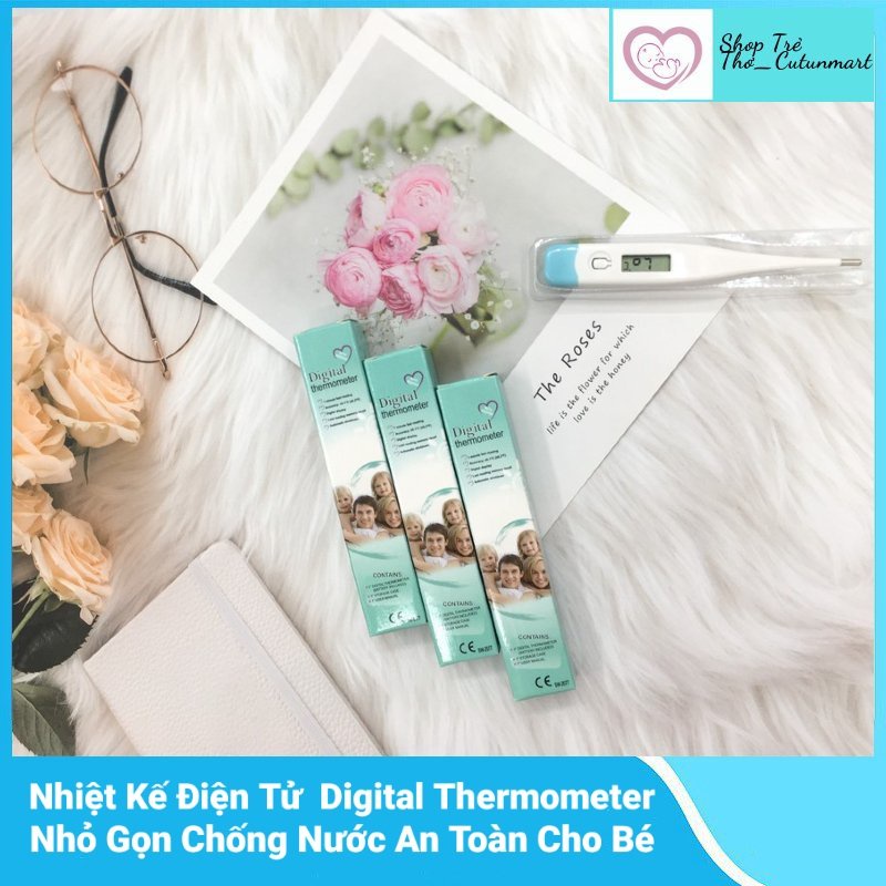 Nhiệt kế điện tử đo nhiệt đọ cơ thể cho bé Digital Thermommeter nhỏ gọn chống nước an toàn cho bé