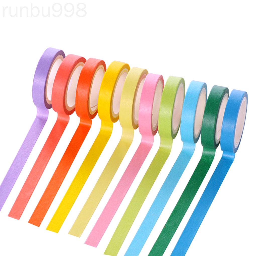Set 10 cuộn băng dính nhiều màu trang trí tập ảnh DIY