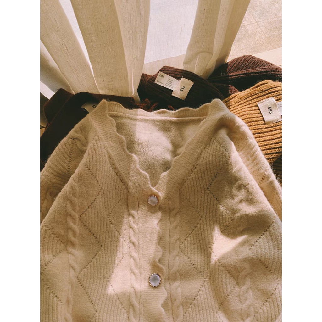 𝗺𝗶𝗲 𝘀𝘁𝘂𝗱𝗶𝗼 - HÀNG CÓ SẴN Cardigan len lượn sóng