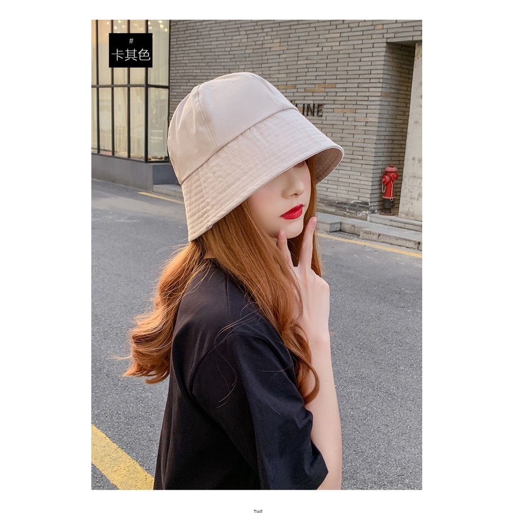 Mũ bucket vành cụp trơn nhiều màu phong cách Ulzzang Unisex