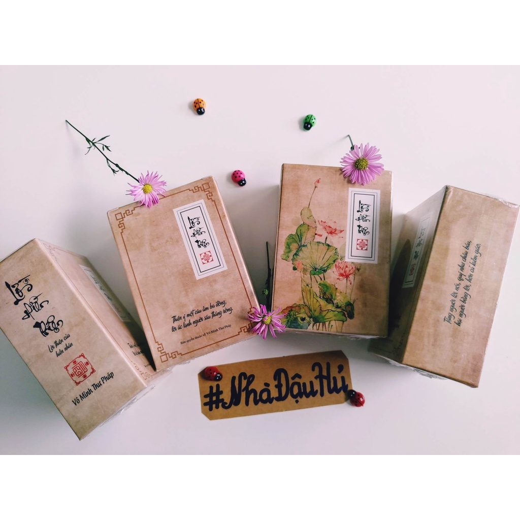 Bộ bài thư pháp LỜI HIỀN THIỆN | 102 lá | 6,7cm x 10cm | Lá duyên