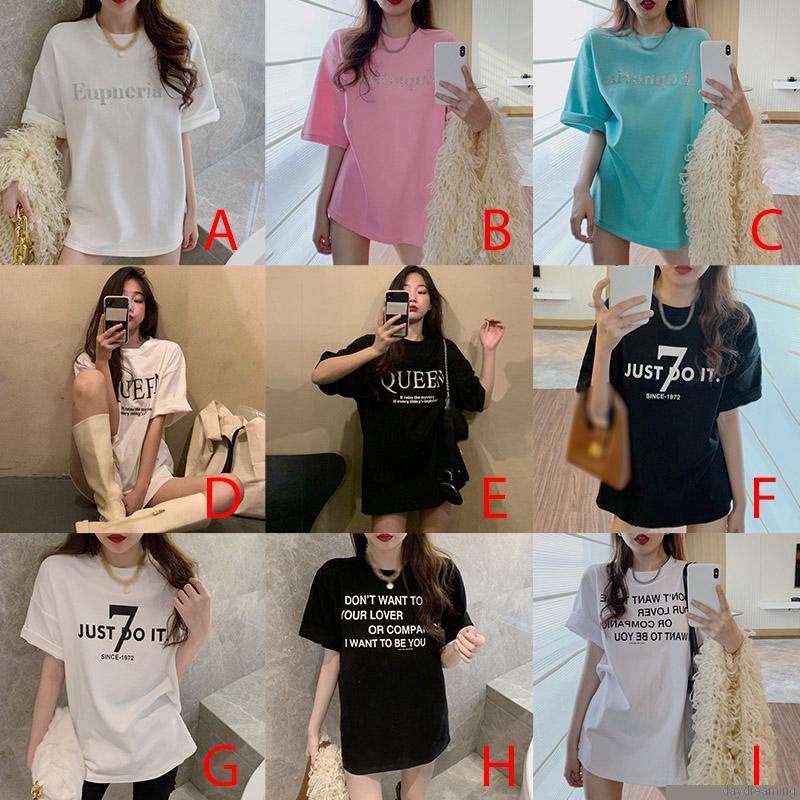 Áo thun nữ ngắn tay in chữ