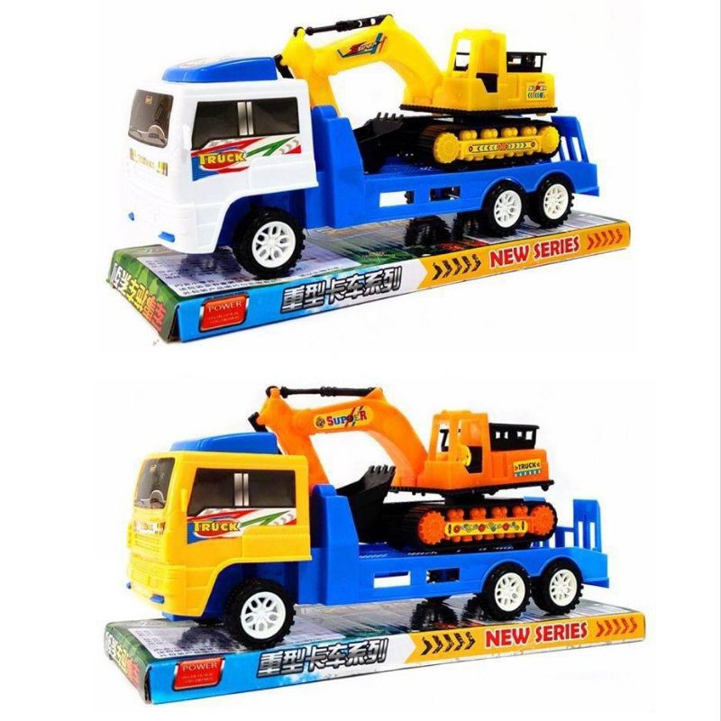 Đồ chơi 2 xe đầu kéo máy xúc bánh đà JF788-18