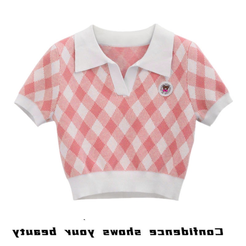 Áo Sơ Mi Dệt Kim Ngắn Tay Cổ Chữ V Thời Trang Mùa Hè 2022