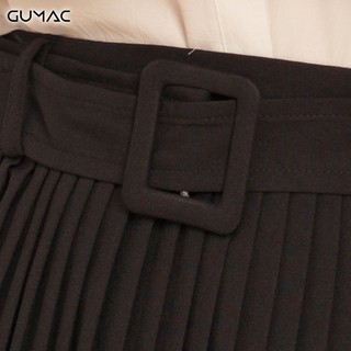 Chân váy khoen dập ly GUMAC VA466_DEN