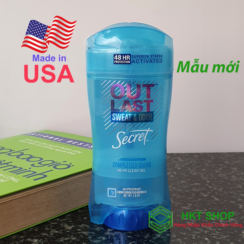 Lăn khử mùi Secret Completely Clean Clear Gel 73g - Nhập khẩu từ Mỹ giá tốt