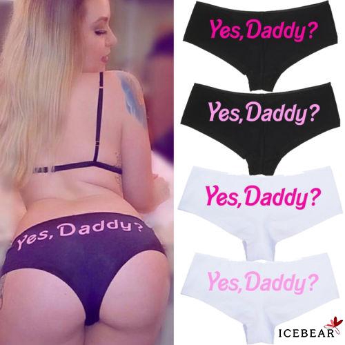 Quần lót G-string in chữ vui nhộn chất liệu cotton quyến rũ cho nữ