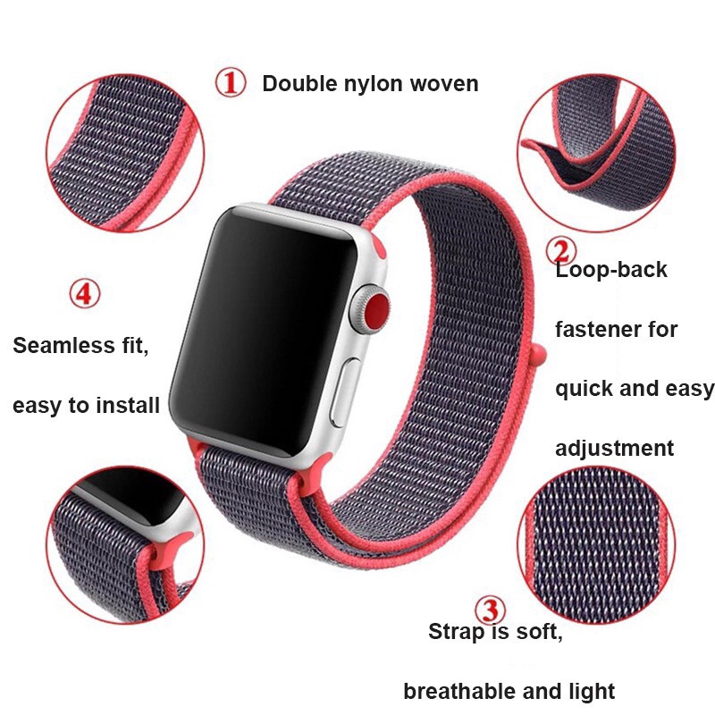 Dây đeo nylon mềm cho đồng hồ thông minh for Apple Watch 7/6/5/4/3/2/1 SE