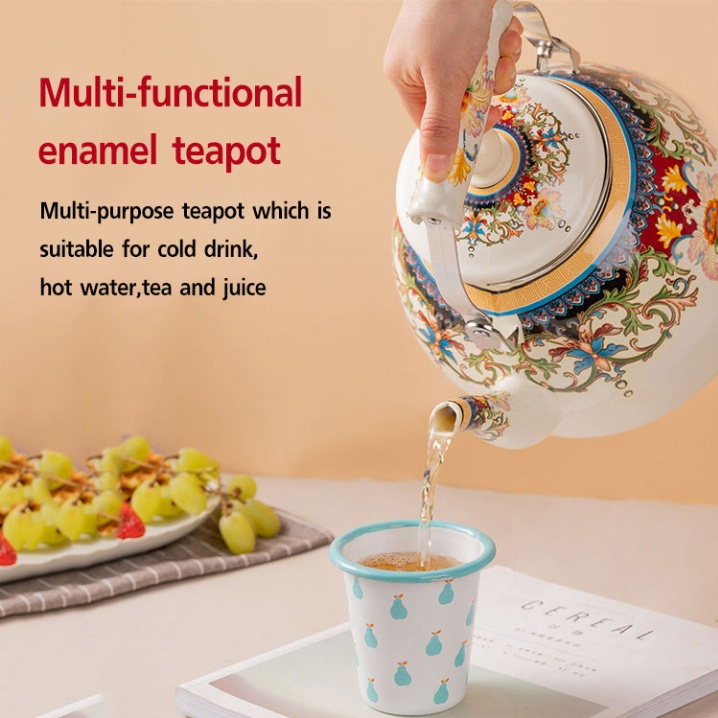 Ấm Trà Tráng Men Hình Quả Lê Có Tay Cầm Bằng Sứ