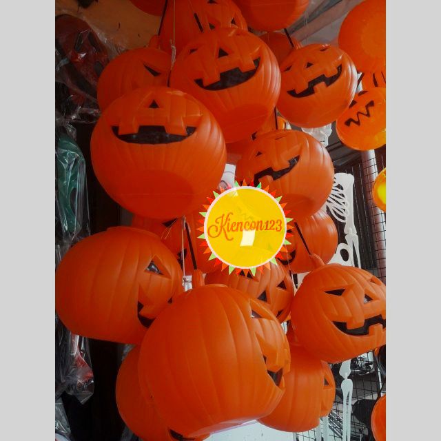Bí ngô nhựa, bí ngô Halloween,.... Có đèn và không có đèn