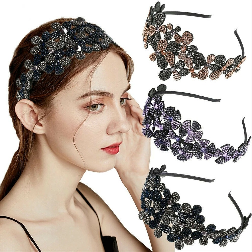 Băng Đô Mỏng Hình Hoa Đính Đá Thời Trang Cho Nữ