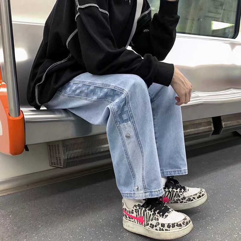 Quần jean ống suông thời trang phong cách đường phố cá tính dành cho cặp đôi