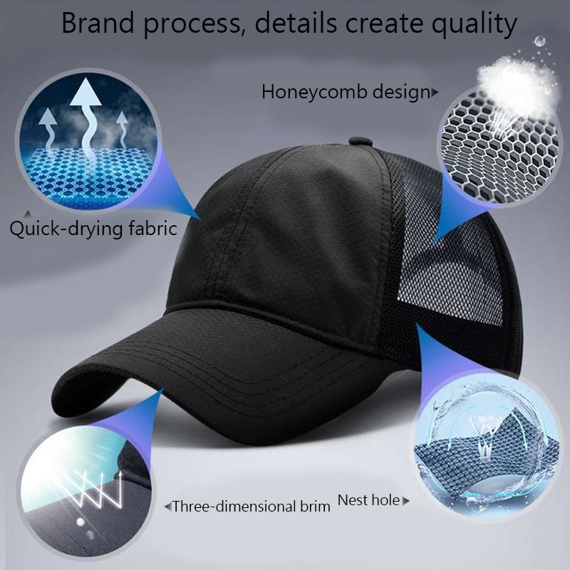 Mũ Lưỡi Trai Cotton Thêu Họa Tiết Khô Nhanh Thời Trang Mùa Hè Unisex