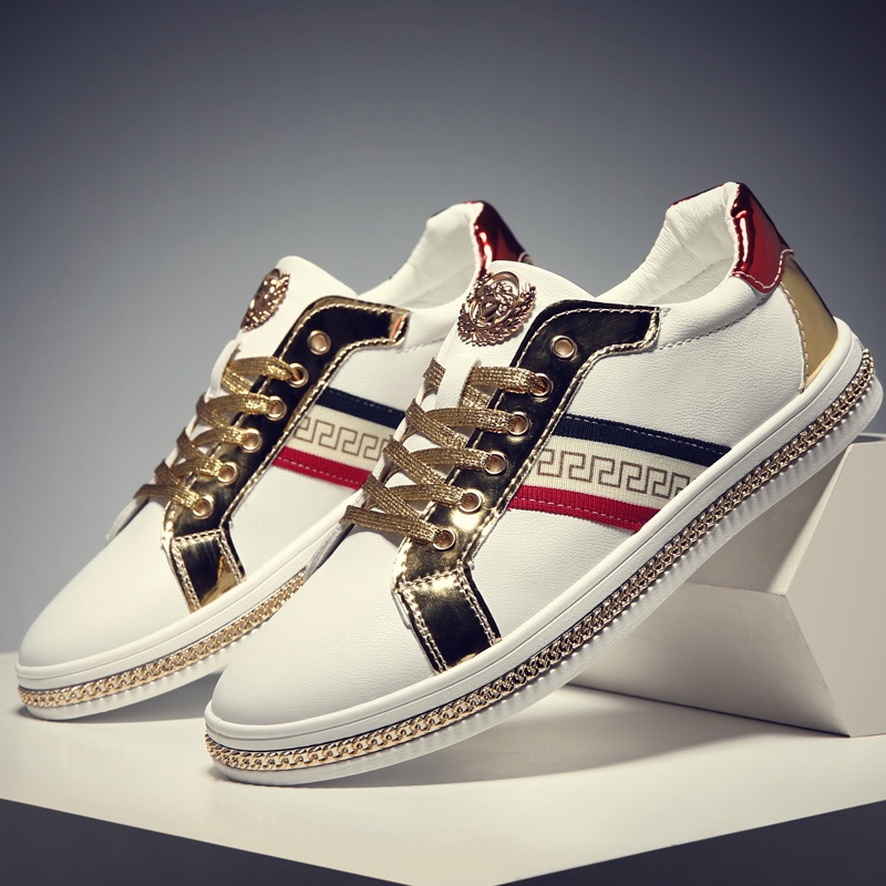 (Cỡ 39-44)!! Giày Sneakers Versace Cổ Thấp Cột Dây Chất Liệu Da Bò Chống Thấm Nước Cho Nam Giới