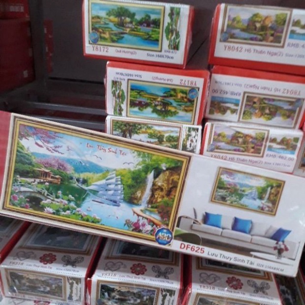 Tranh đính đá thuận buồm xuôi gió KT:130x60cm,160x70cm .Tranh gắn đá tự đính.