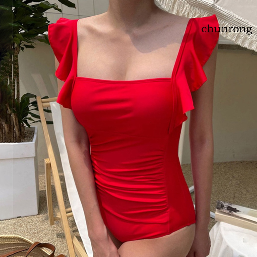 Bộ Đồ Bơi Một Mảnh Cổ Vuông Lưng Trần Quyến Rũ Dành Cho Nữ