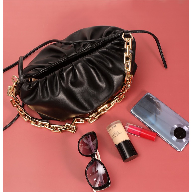 Túi kẹp nách nữ cá tính,Túi xách nữ cao cấp phối dây xích loại 1 Chip Xinh Boutique KN08 | BigBuy360 - bigbuy360.vn