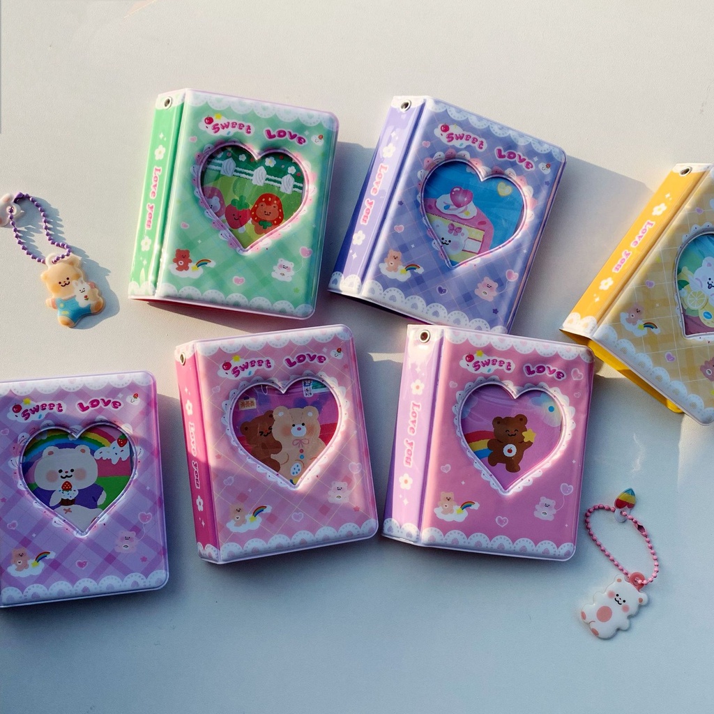 Album Ảnh 3 Inch Họa Tiết Gấu / Trái Tim Dễ Thương
