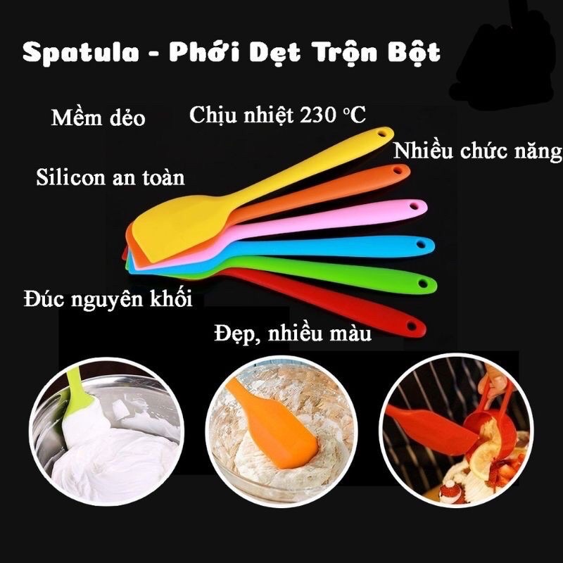 Phới silicon chịu nhiệt vét kem, trộn bột làm bánh