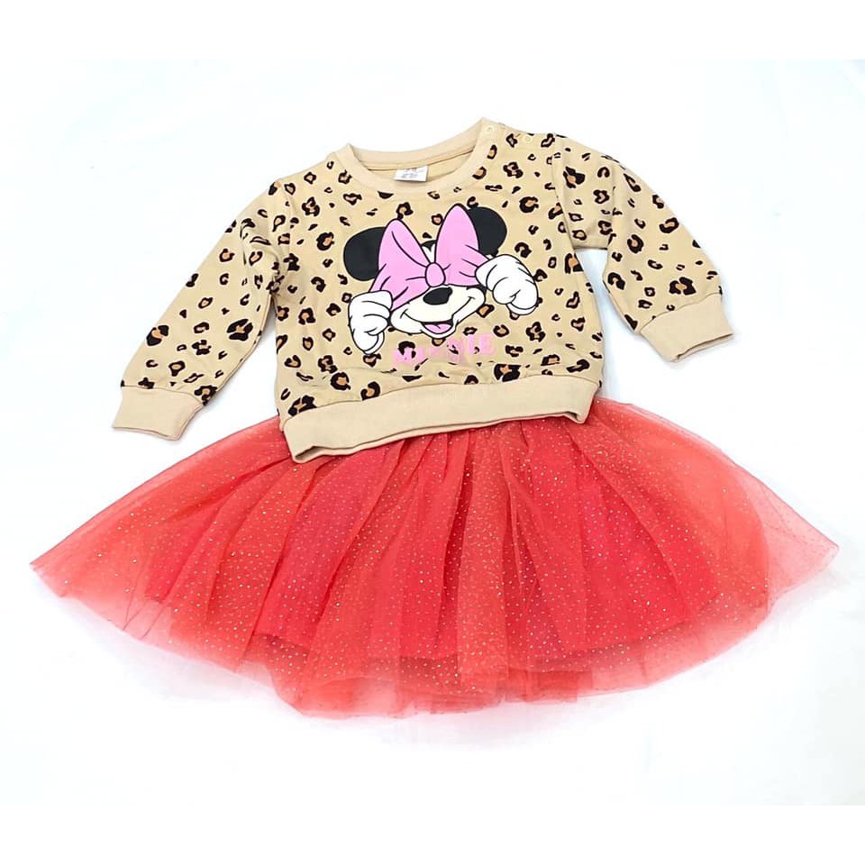 Set thu đông cho bé, set hm bé gái hình minnie size 1-6 tuổi