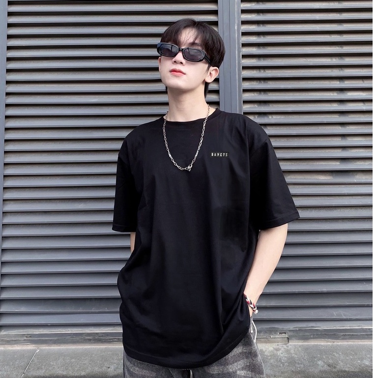Áo phông unisex trơn basic phom rộng BANKYS tay lỡ BKBS dành cho nam nữ
