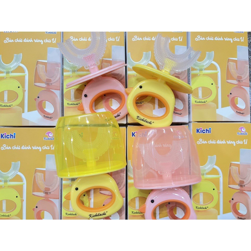 Bàn chải Silicone chữ U hình Vịt Hãng Kichilachi cho bé
