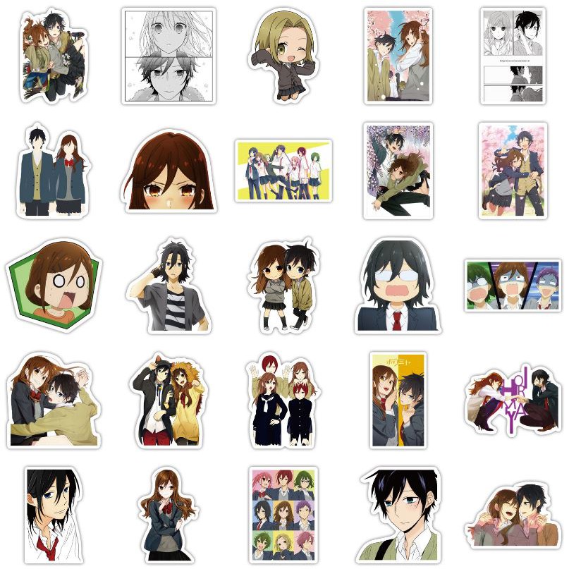 Sticker anime Hori và Miyamura nhựa PVC không thấm nước, dán nón bảo hiểm, laptop, điện thoại, Vali, xe, Cực COOL #197